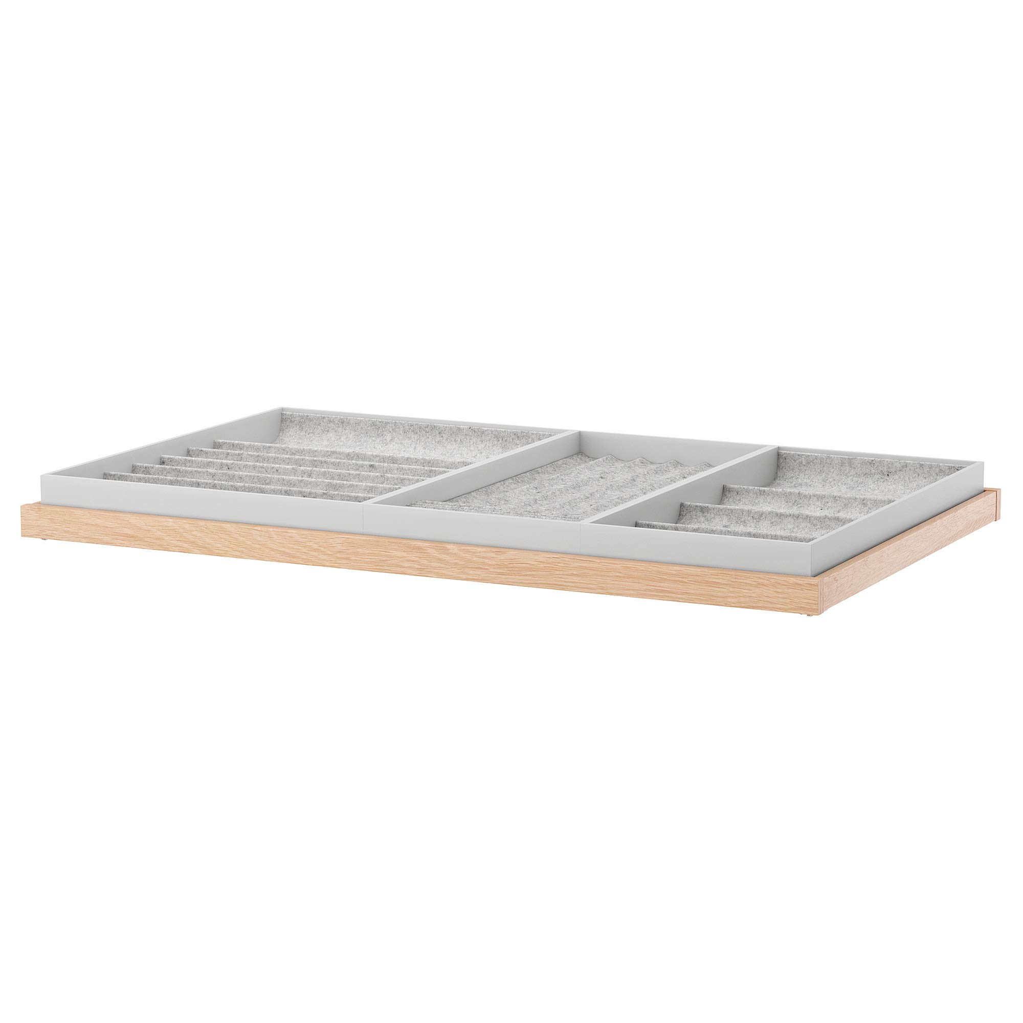 Plateau coulissant avec insert KOMPLEMENT en chêne teinté blanc durable
