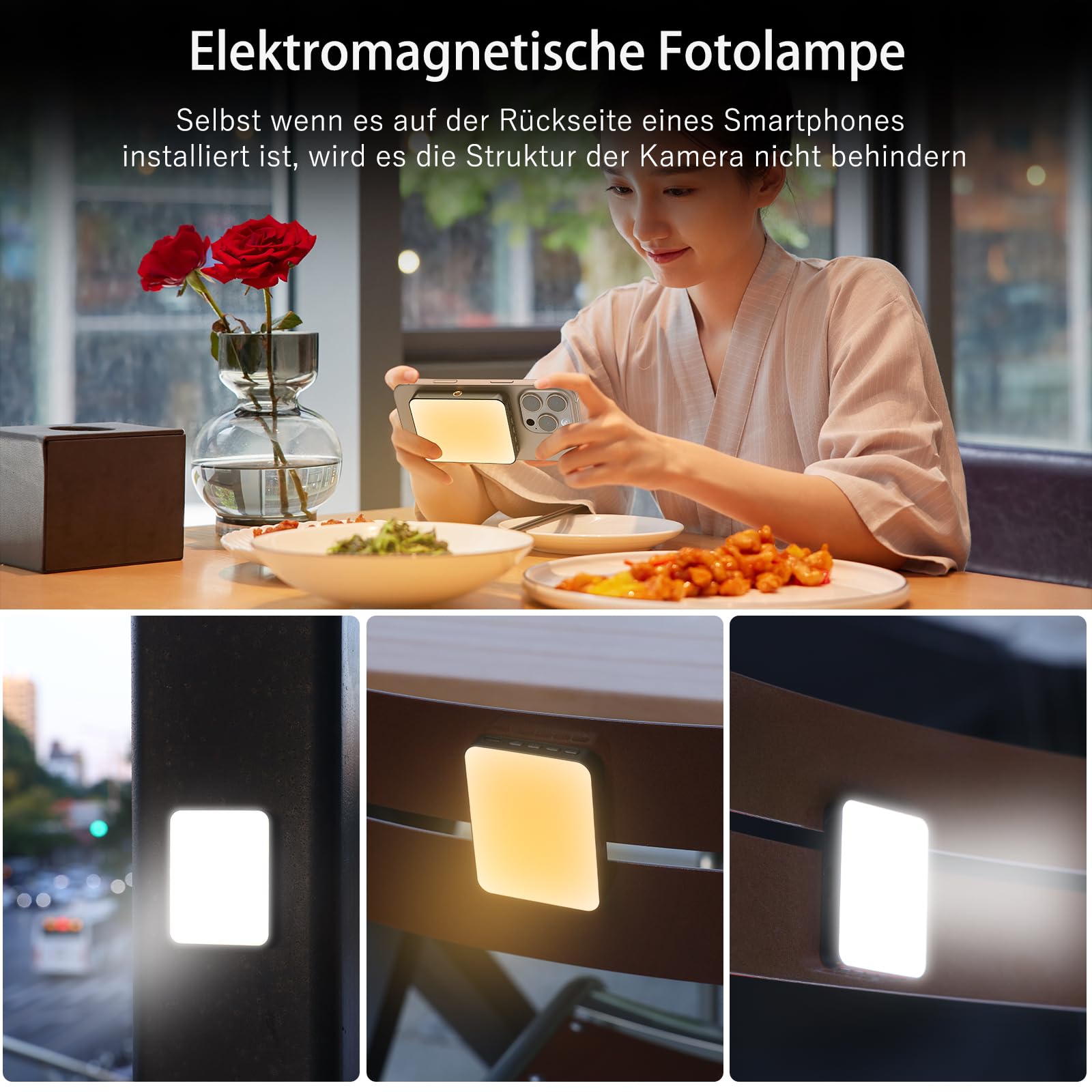 VRIG 128 LED Video Light With Clip & 1/4" Thread Cold Shoe Mount, 3