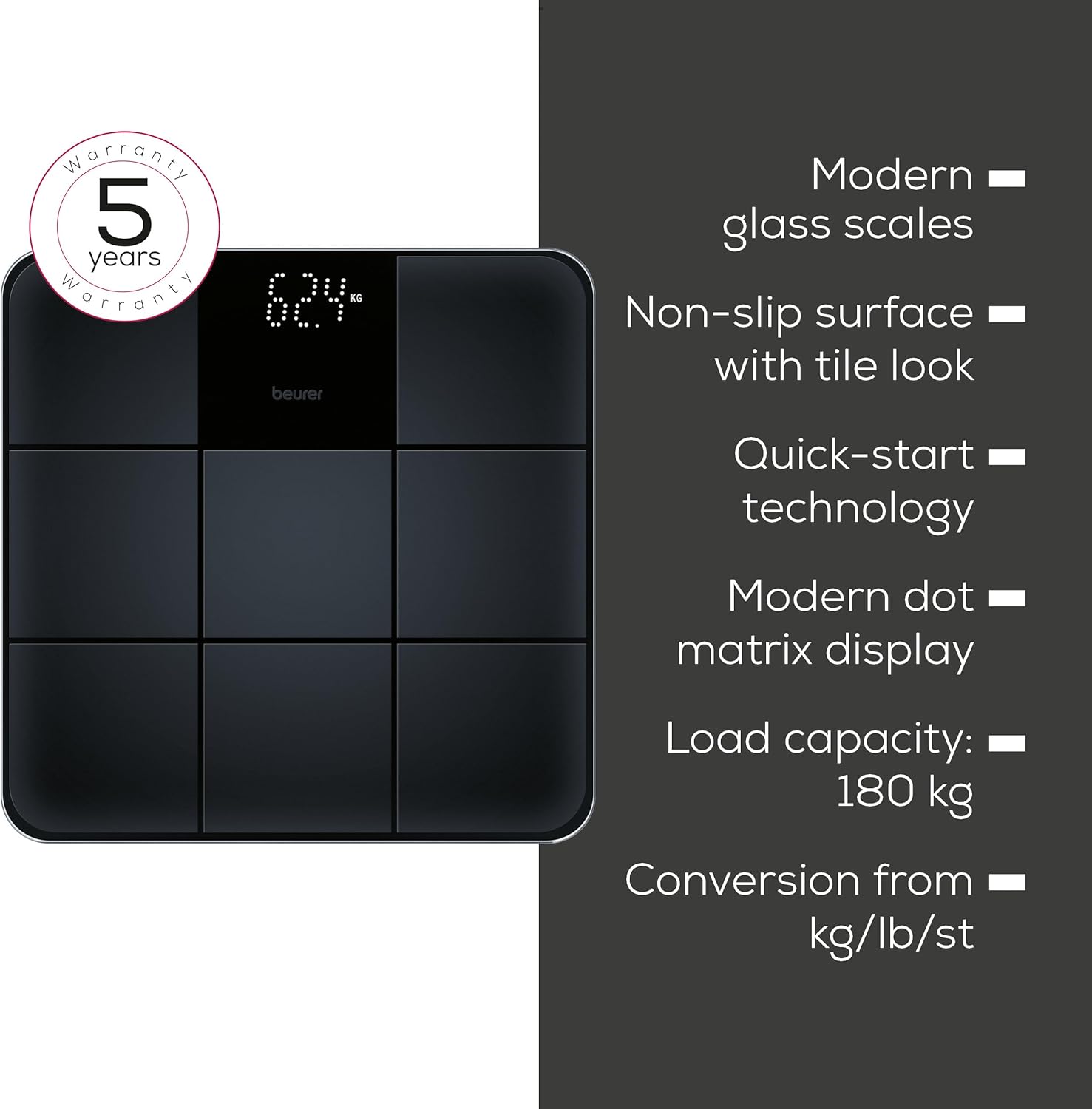 BEUrer Gs 225 Digital Bathroom Scale, White