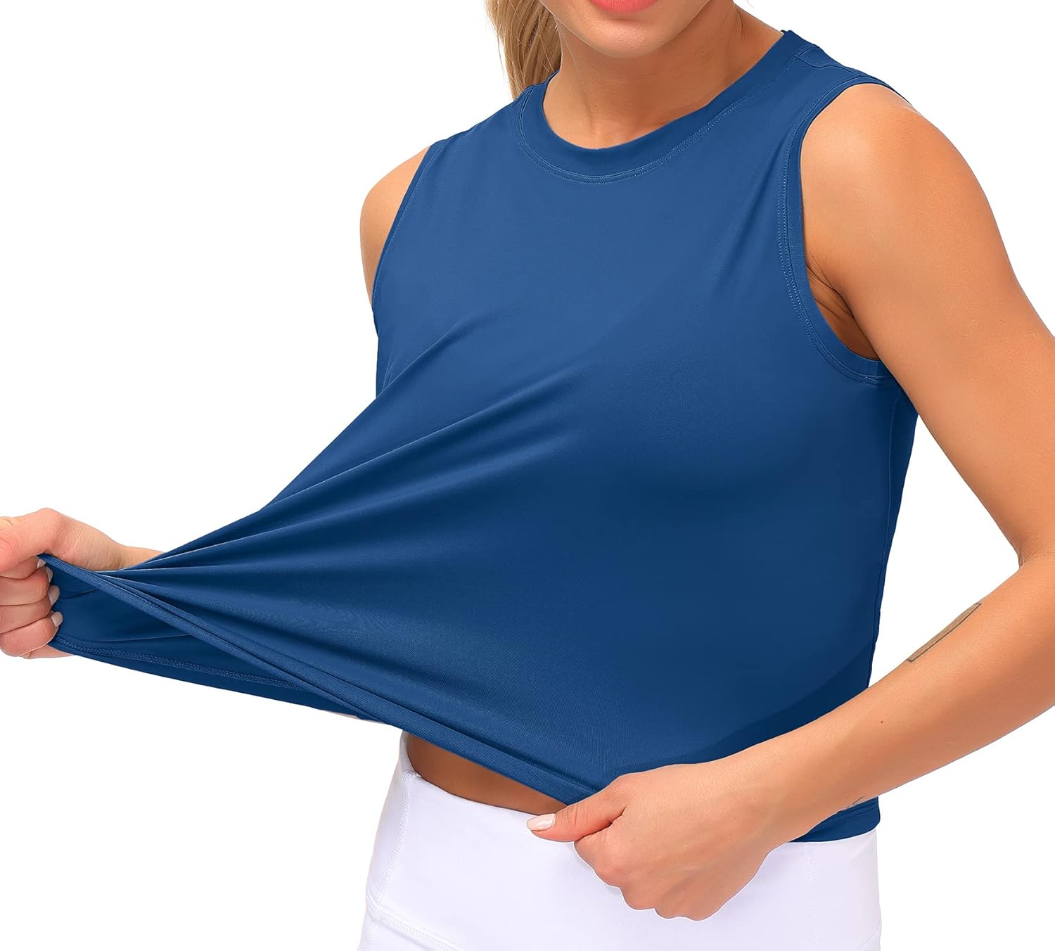 Dragon Fit Womens Ice Silk Workout Tank Tops Sleeveless Cropped Yoga Shirt for Running Gym Summer - Image 4