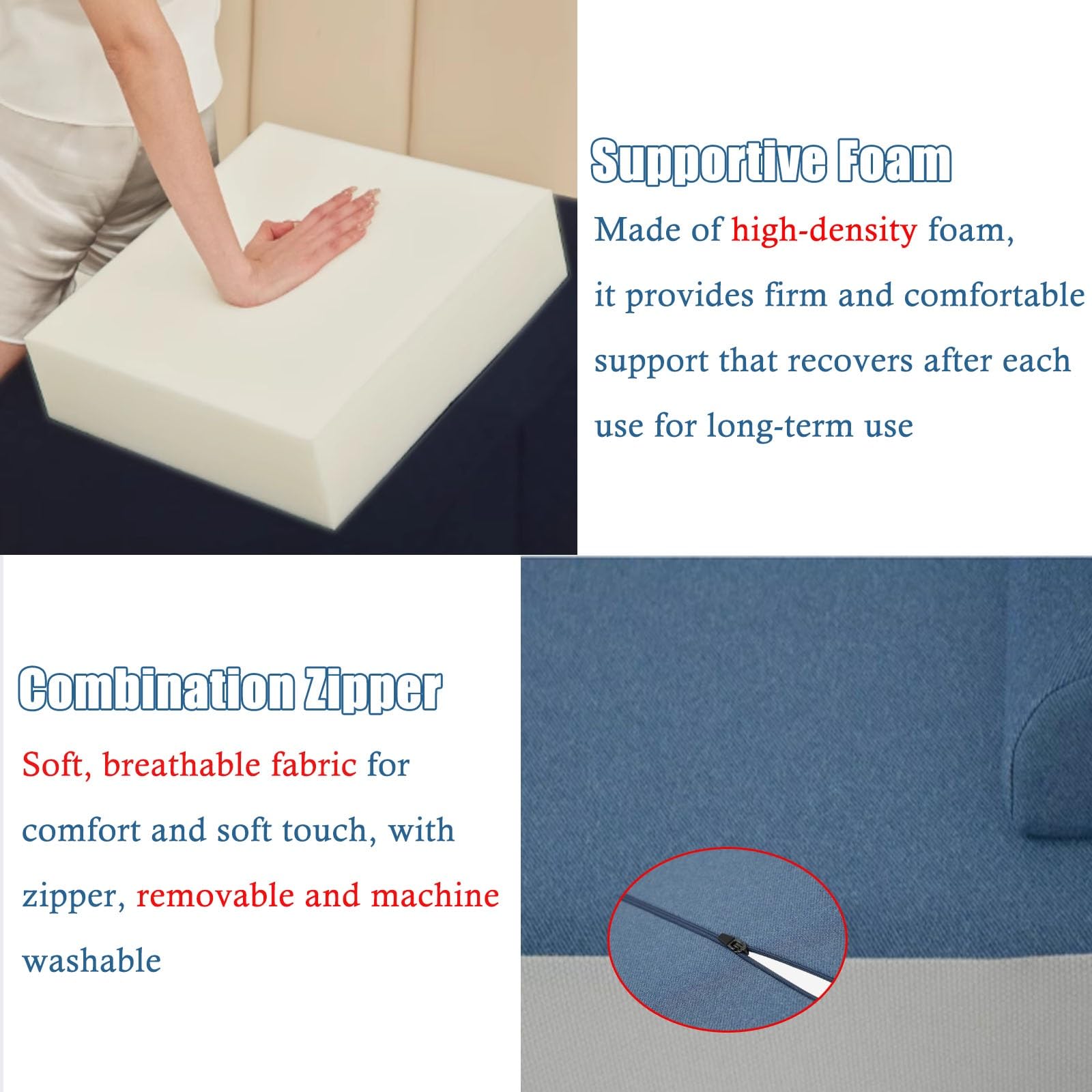 almohada reflujo Cuña De Colchón Triangular Para Reflujo Ácido, Almohada De Cuña Para Cama Para Adultos Después De La Cirugía De Hombro Para Dolor De Espalda, Acidez De Estómago, Alergias, Ronquidos,