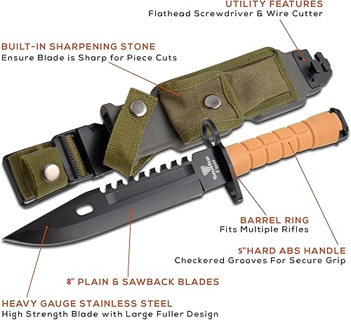 Miniatura 9 de Snake Eye Tactical Cuchillo de supervivencia de hoja fija, 13 pulgadas en total