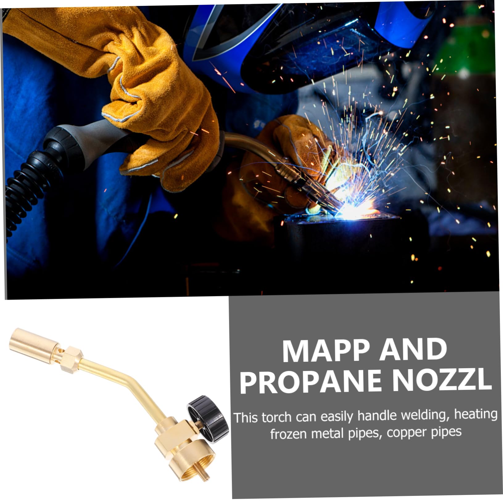 HOLIDYOYO Professional Brass Torch Head Portable Welding Accessory for Plumbing Air Conditioning and Auto Repair Durable Wear Resistant Design Compatible with Propane Gas