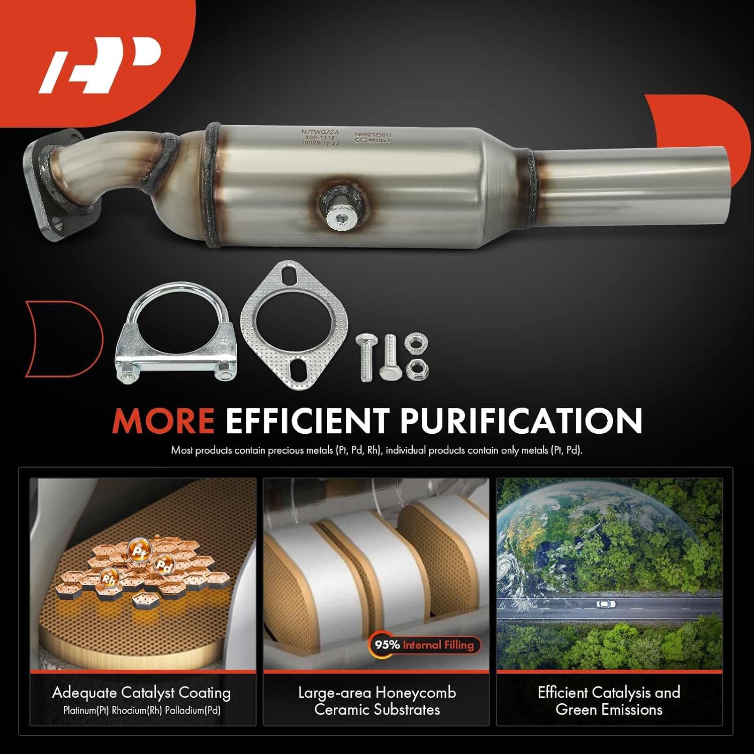 A-Premium Catalytic Converter Kit Direct-Fit Compatible with Hyundai Santa Fe Sport 2013-2016, 2.0L, EPA Compliant