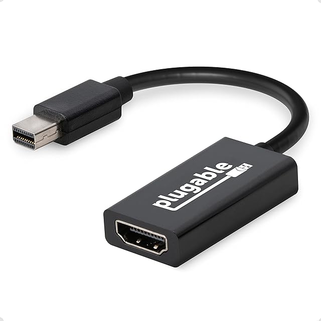 Plugable Active Mini DisplayPort (Thunderbolt 2) to HDMI 2.0 Adapter (Supports Mac, Windows, Linux and Displays up to 4k UHD 3840x2160@60Hz)