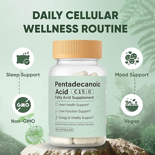 Miniatura 5 de Cápsulas de ácido pentadecanoico, suplemento de ácido graso C150, aceite de pescado 3X Omega 3, suplemento de envejecimiento saludable para la salud