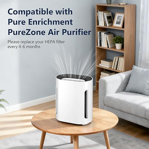 Miniatura 2 de Filtros de repuesto 3 en 1 H13 True HEPA para purificador de aire Pure Enrichment PureZone (PEAIRPLG) - 3 HEPA + 6 prefiltros