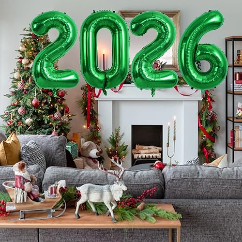 Miniatura 6 de TONIFUL Globos de graduación 2025 de 42 pulgadas, color verde oscuro, globos de números 2025, globos de aluminio de Mylar para decoraciones