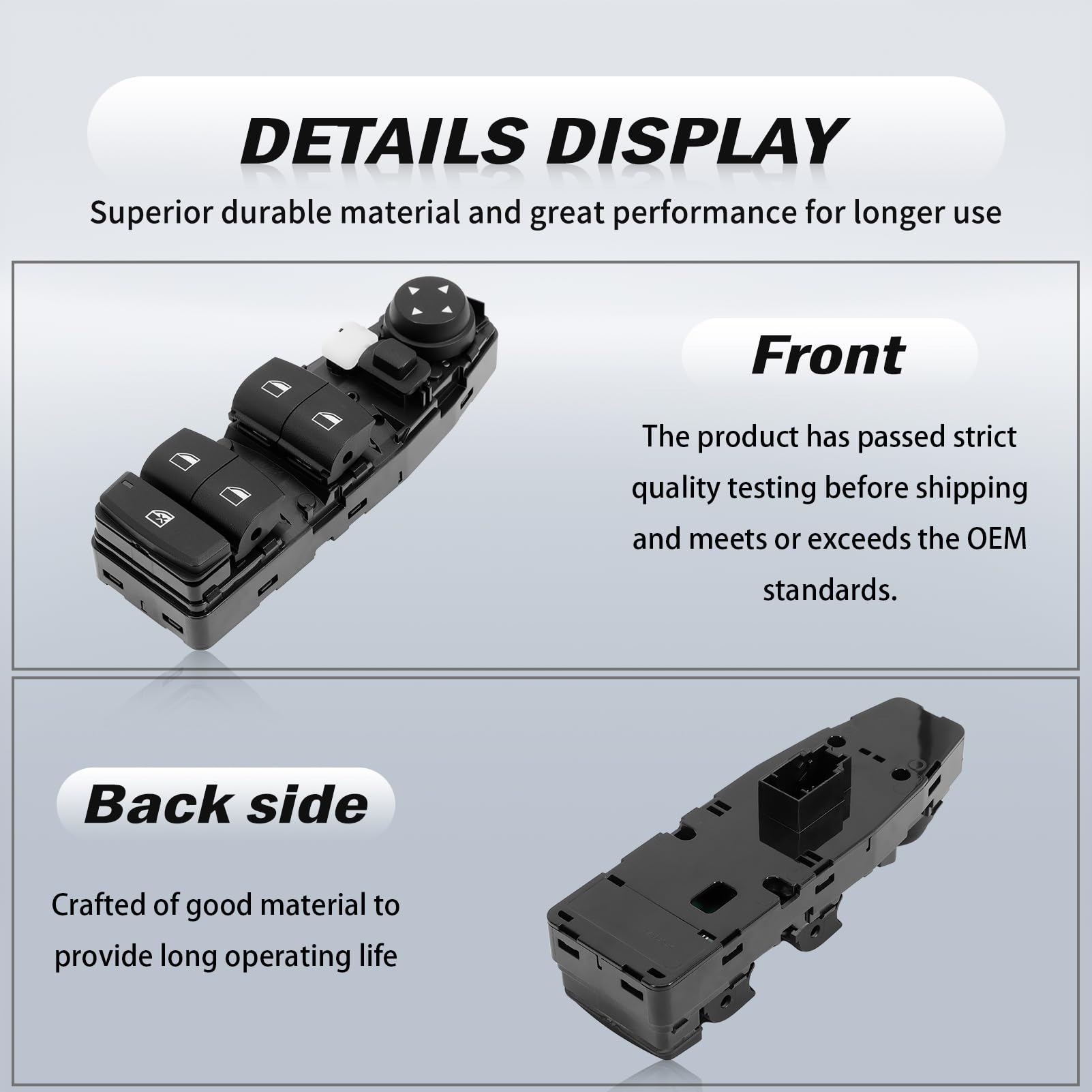 Interrupteur maître de lève-vitre électrique à 9 broches, compatible avec X3 F25 (2010-2017), X1 F48 (2014-2024), avant gauche, côté conducteur #DWS2015 61319208109, 1S17098, SM. 1862