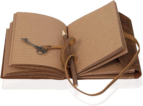 Miniatura 5 de hlc Diario de cuero vintage  Diario de cuero antiguo hecho a mano encuadernado con 240 páginas  Cuaderno de bocetos de cuero  Cuaderno de dibujo