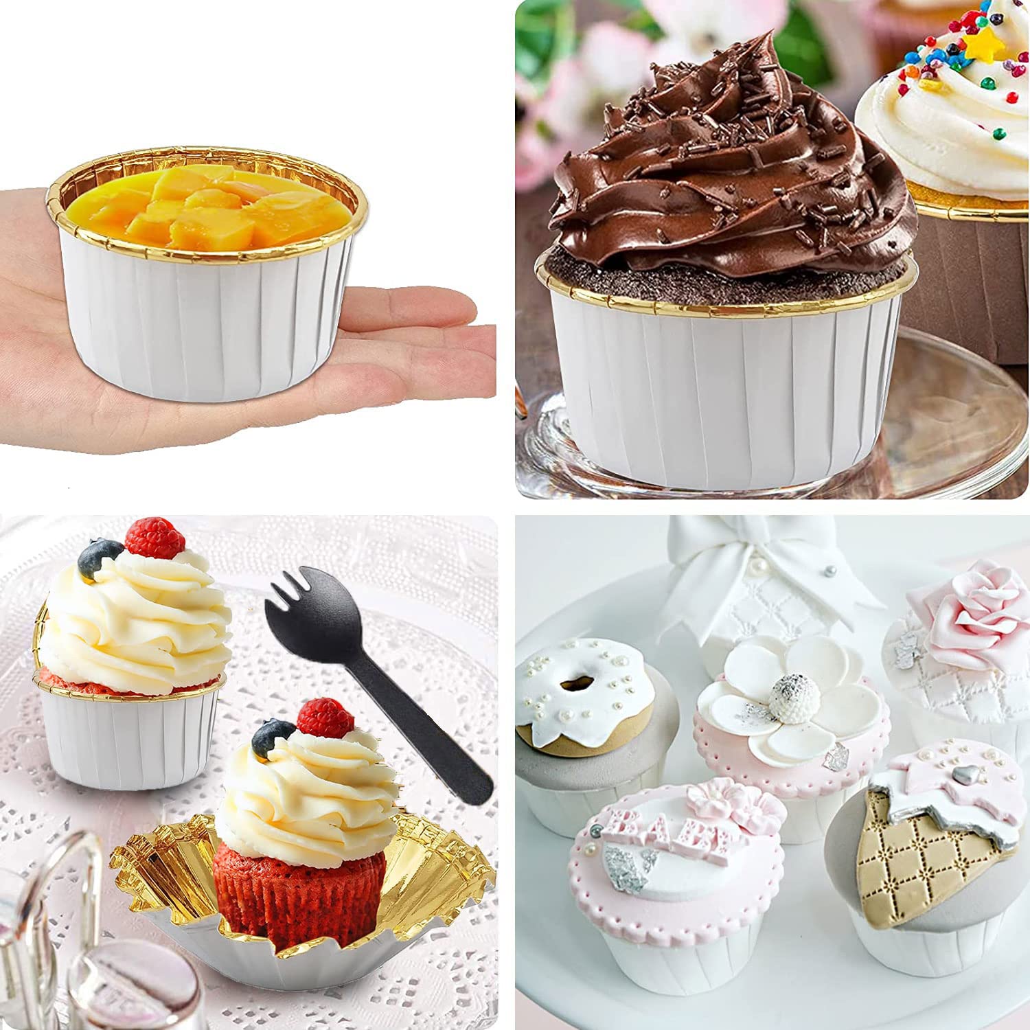 Bbaoo Fodere Per Cupcake, 50 Pezzi Pirottini Per Muffin e Cupcake, Cupcake Pirottini Carta, Pirottini Per Cupcake, Ottimo Per Cupcakes, Compleanni, Matrimoni, Feste di Natale