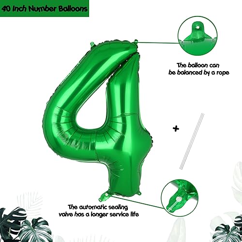 Miniatura 2 de Globos de 40 pulgadas con números de color verde oscuro globos digitales de helio de lámina de mylar para baby shower fiesta animales de la selva