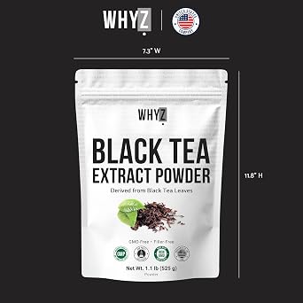 Instant Black Tea Extract Powder, Unsweetened Iced Tea Concentrate from Real Black Tea Leaves, Instant Powder for Hot & Cold Drinks, Powdered & Unsweet Tea, Smooth Mixing, Zero Additives, Non-GMO, 525g , 1050 Servings