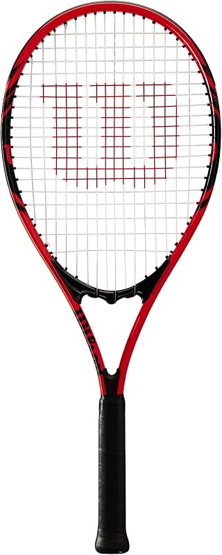 Federer Adult Recreational Tennis Racket - Grip Size 3 - 4 3/8", Red/White/Black