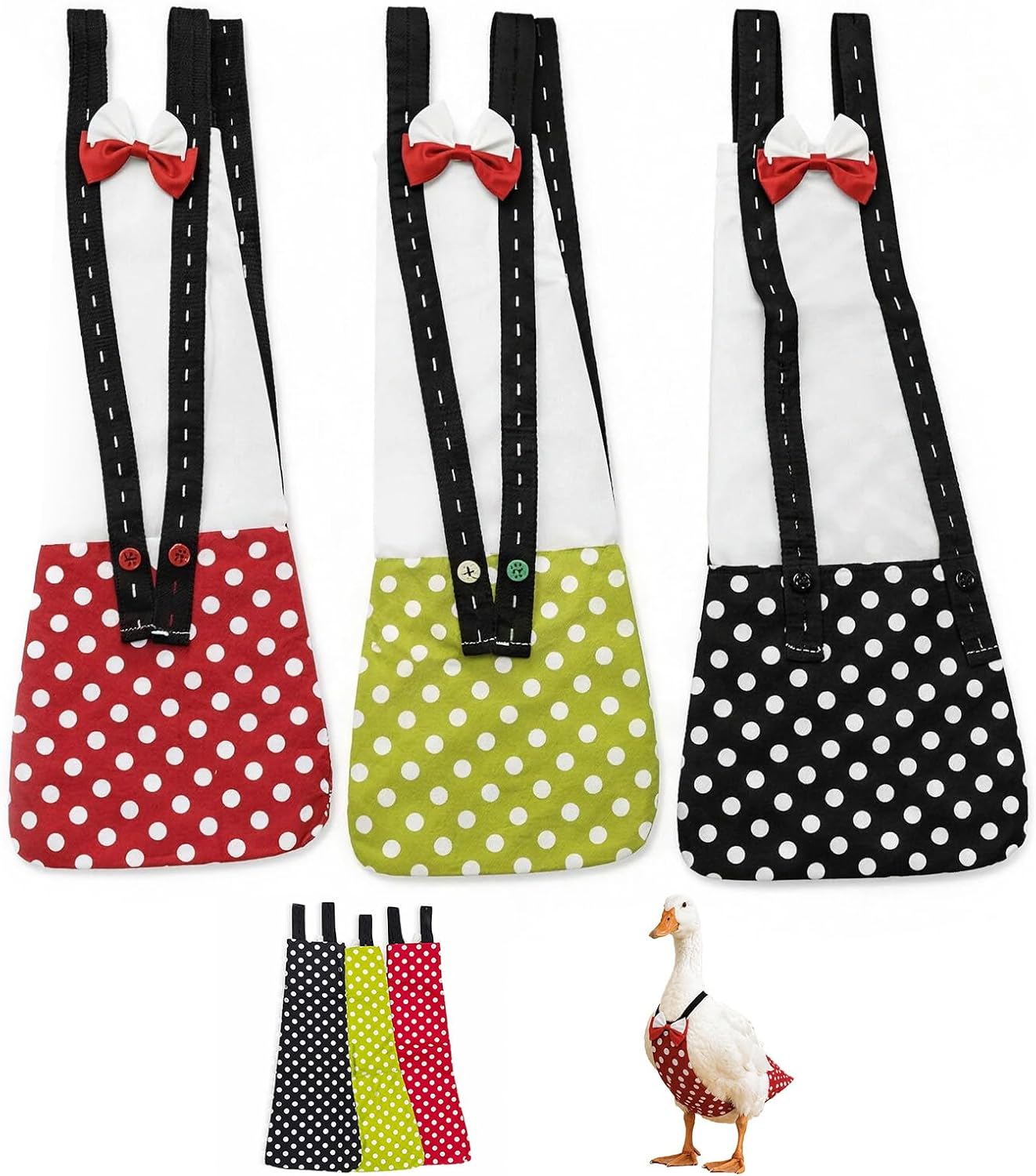 Polka Dot Duck Diapers Reusable Nappies for Pet Ducks Indoor Chickens