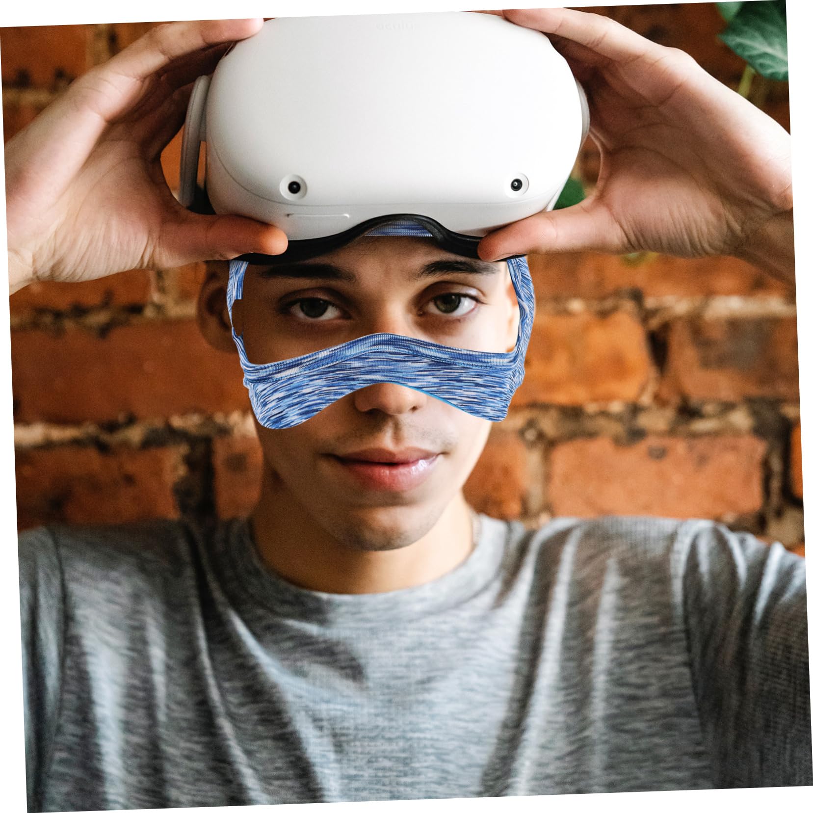 DOITOOL 4 Piezas Gafas De Realidad Virtual Cubierta Facial VR Accesorios Faciales Cubierta De Ojo para VR Banda De Sudor Transpirable VR 3D Absorber El Sudor Poliéster