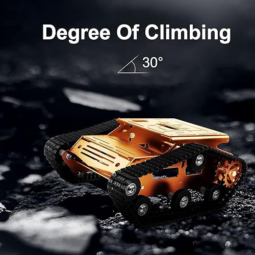 Miniatura 5 de Kit de chasis de tanque de coche robot inteligente, plataforma grande de aleación de aluminio con motores 2WD para unoRaspberry Pi DIY Control