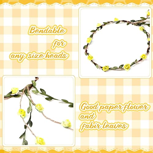 Miniatura 8 de Chunful Decoraciones de baby shower de mamá a abeja, diadema de corona de flores para papá y niña, banda amarilla para niños y niñas, revelación de