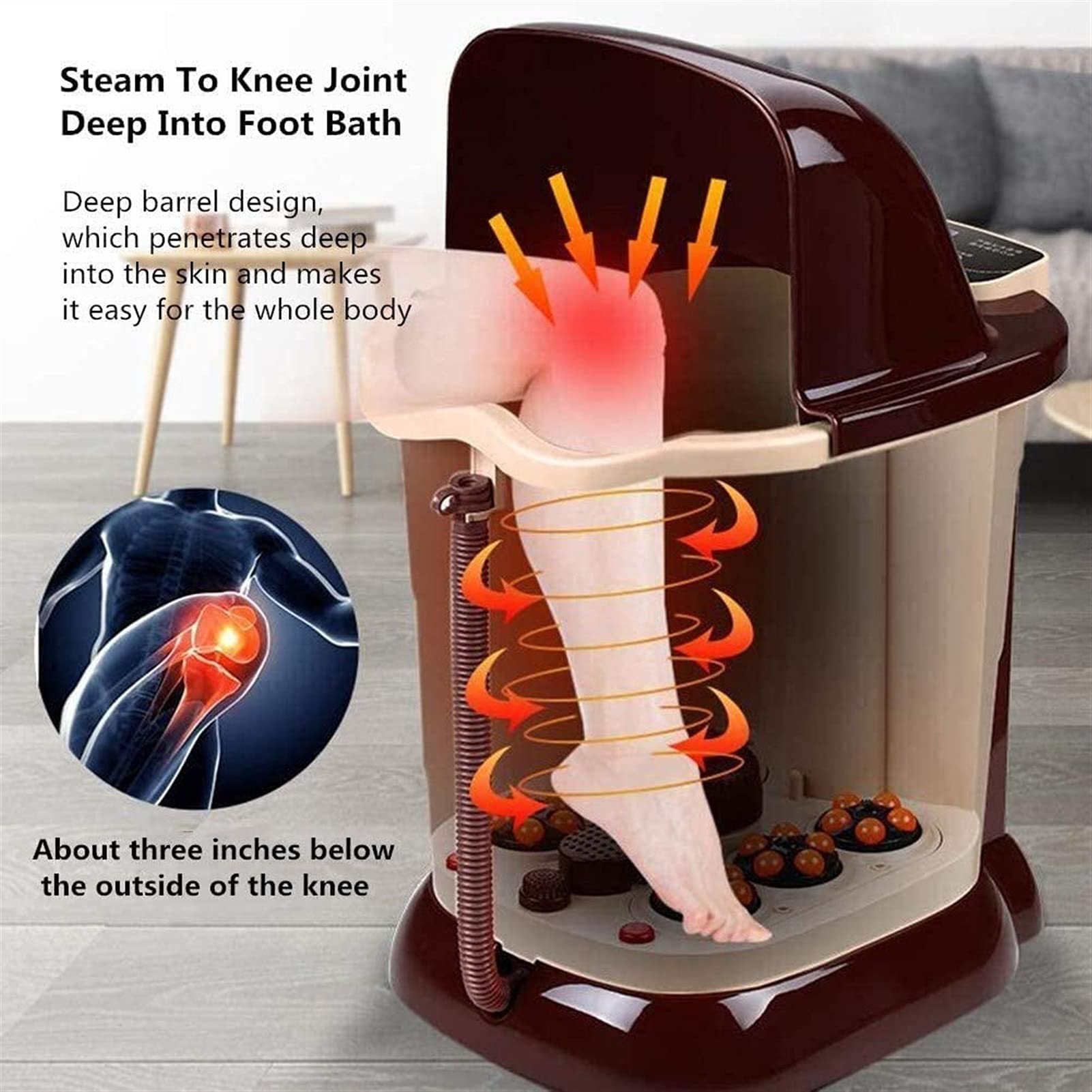 Idromassaggiatore Plantare Elettrico con Bolle Calore Vibrazione, Schermo LED, Spray Doccia 3D può Alleviare L'affaticamento E Favorire La Circolazione Sanguigna