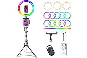 10" RGB LED Ring Light with 63" Tripod for Content Creators