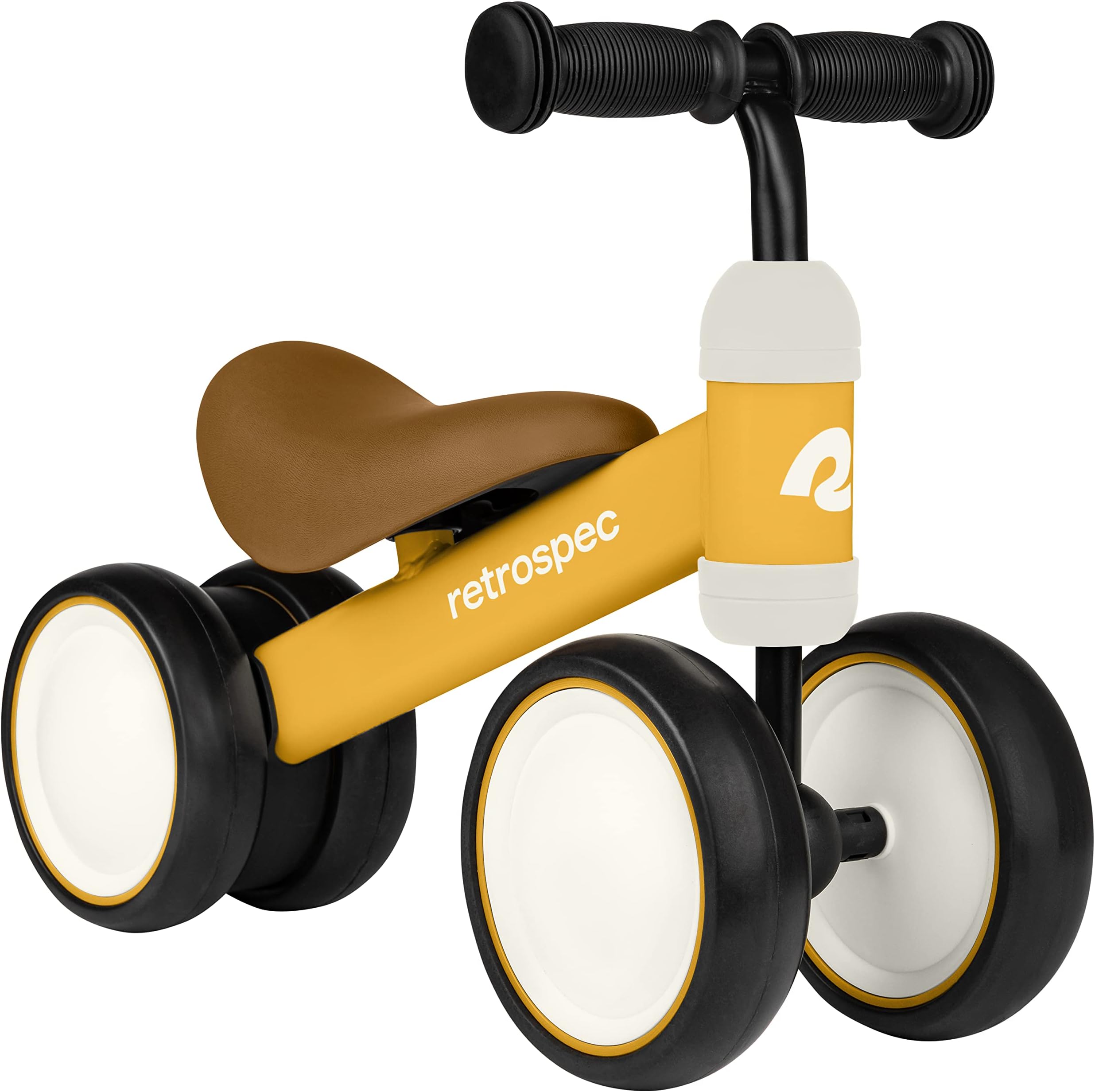 Retrospec Cricket Baby Walker Balance Bike with 4 Wheels for Ages 12-24 months - Toddler Bicycle Toy for 1 Year Old’s - Ride On Toys for Boys and Girls - One Size Balance Bike
