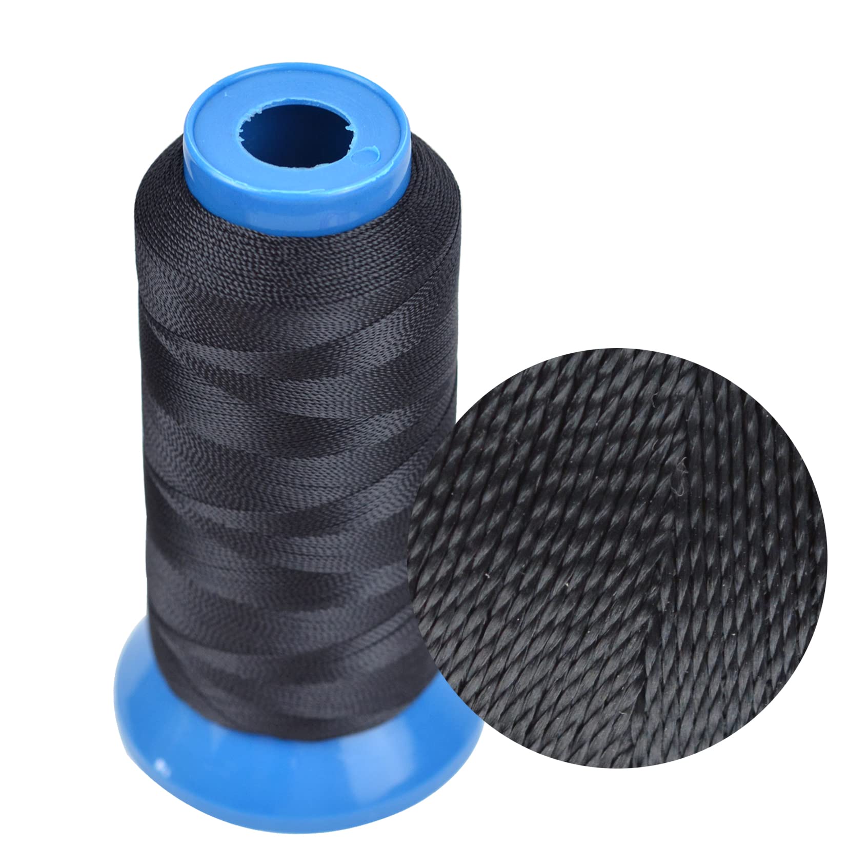 Black Weaving Thread 1500 Yards 210D High Strength Polyester Thread for Wig Making & Hair Extension Sewing (Black) - Image 4