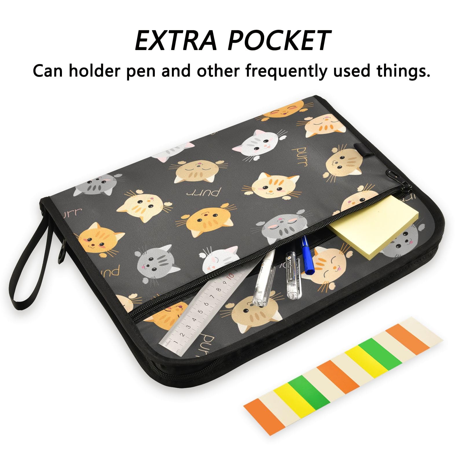 Folder Organizer Cute Kitty Cat Pink Expanding File Folder - 13 Pockets ...