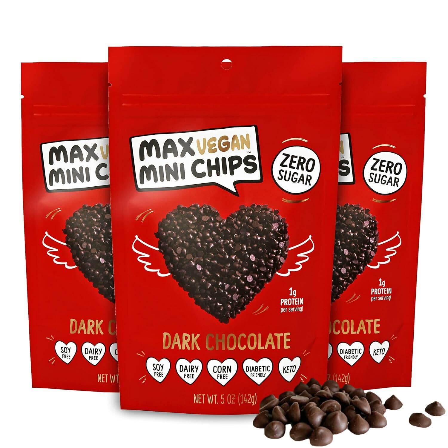 Max Sweets Dark Chocolate YumYums - Delicious Sugar Free Candy Ideal for Keto, Gluten Free, Diabetic, Low Carb, No Sugar Diets - Vegan Chocolate with Candy Coating - 3 Pack