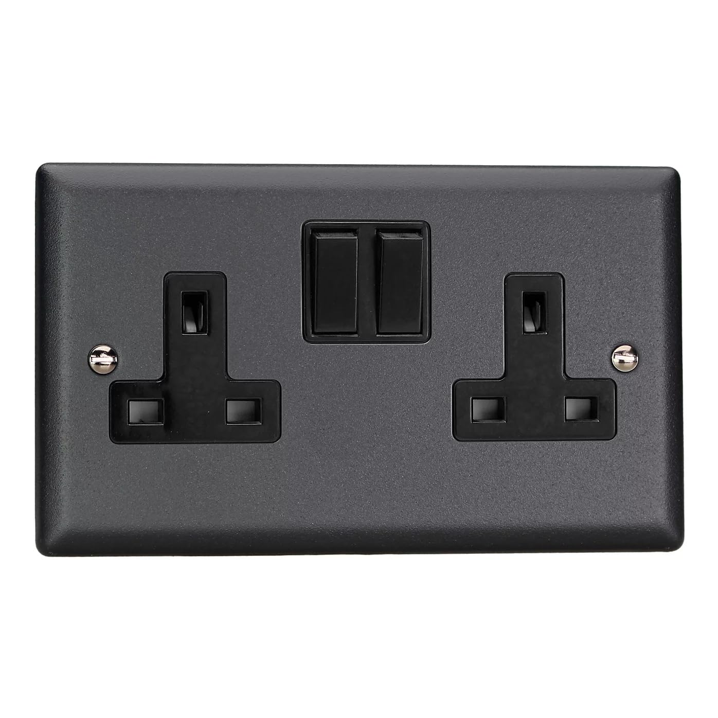Varilight XY5B.MB Urban Matt Black 2 Gang Double 13A Switched Plug Socket - SALE