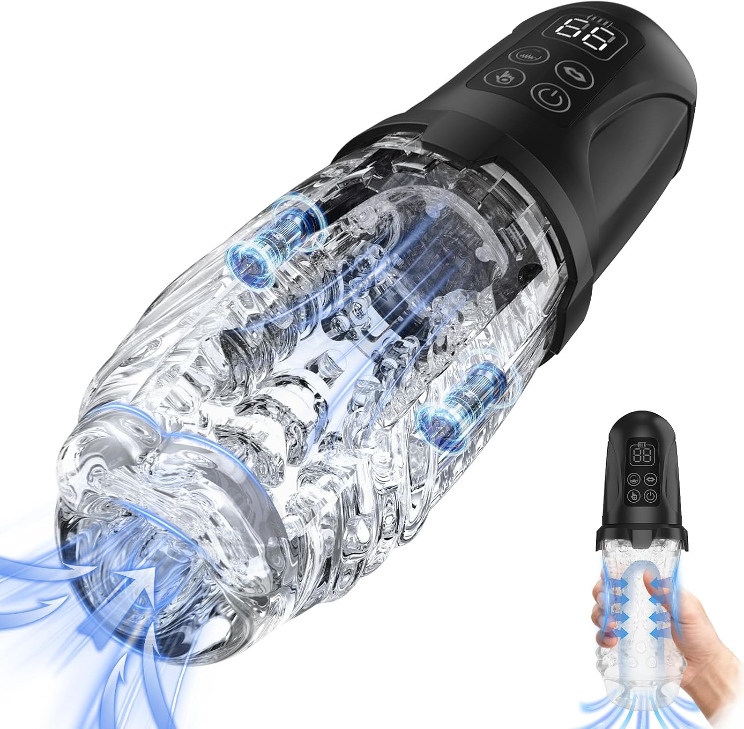 Male Masturbator Penis Pump Transparent Blowjob Stroker