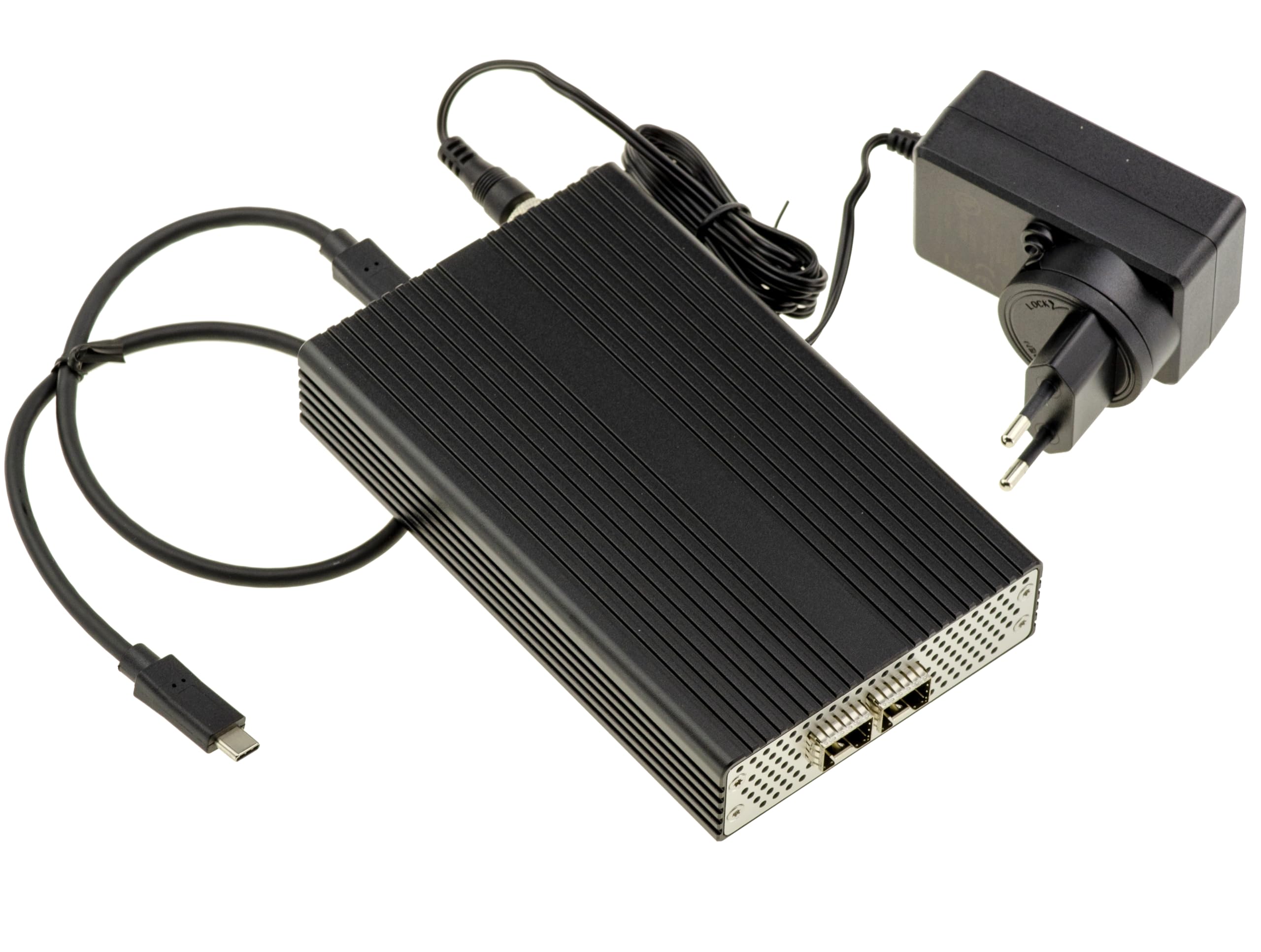 KALEA-INFORMATIQUE Cordon Thunderbolt USB4 40G vers 2 Ports SFP28 25G | Convertisseur USB4 ou Thunderbolt 3/4/5 vers fibre 25G SFP28 avec chipset Mellanox ConnectX-4Lx, chainage Daisy Chain