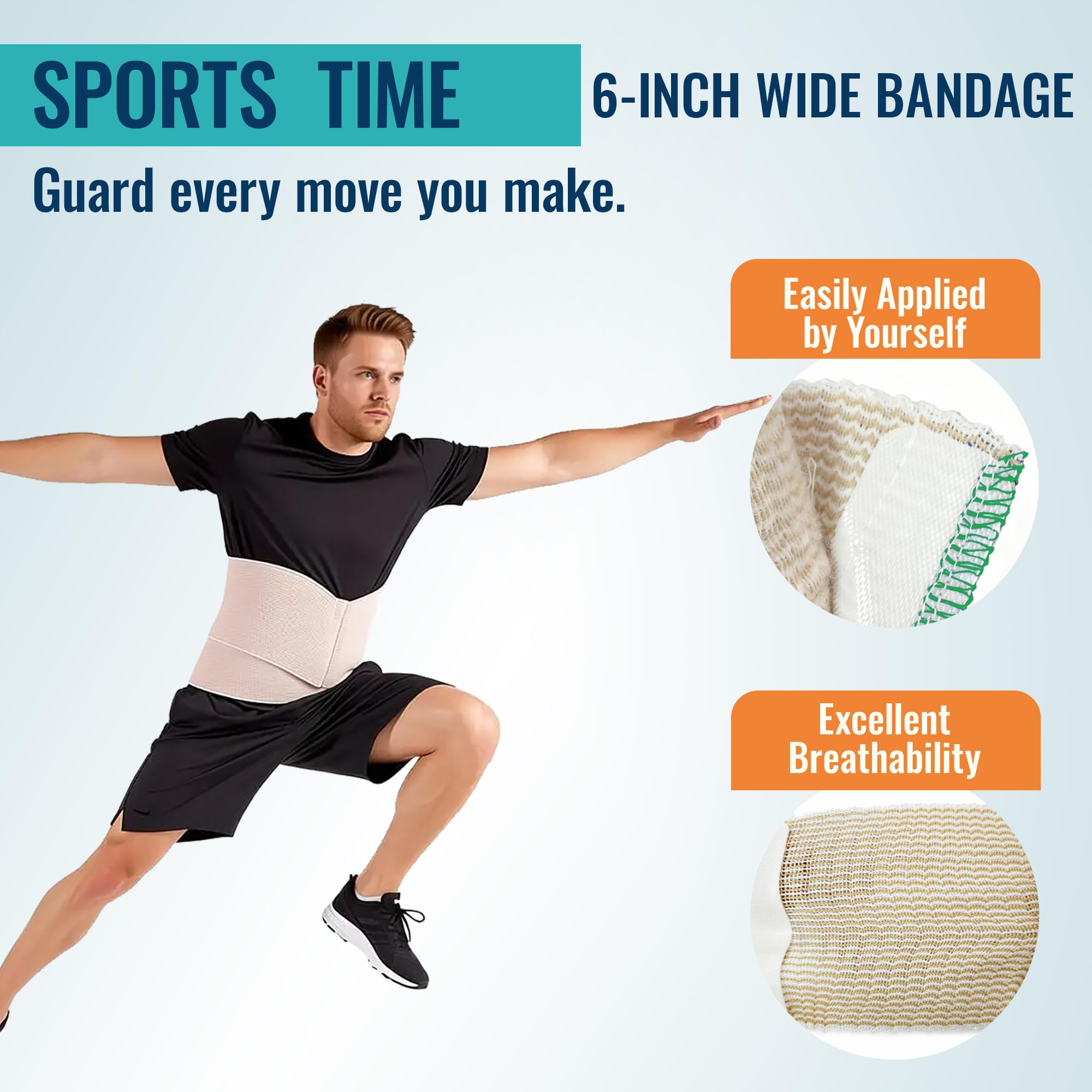 Premium Elastic Bandage Wrap,6" x 2 Pack Cotton Compression Bandage for Legs, Ankle, Knee,Foot,Body,Support & First Aid for Sports,Latex-Free,Reusable Wrap for Sports, Medical, and Injury Recovery — Amazon image 5