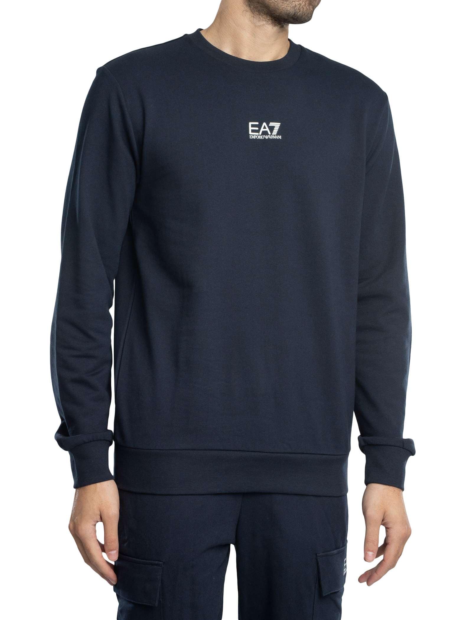 Ea7 Men's Blue Regular Logo Sweatshirt