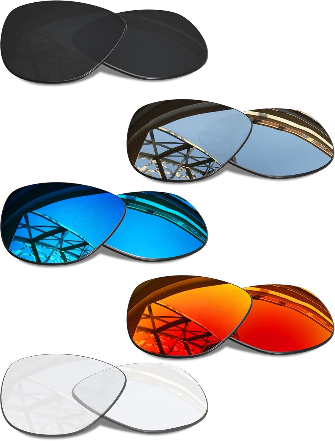 SmartVLT Set of 5 Men's Replacement Lenses for Oakley Frogskins OO9013 Sunglass Combo Pack S01