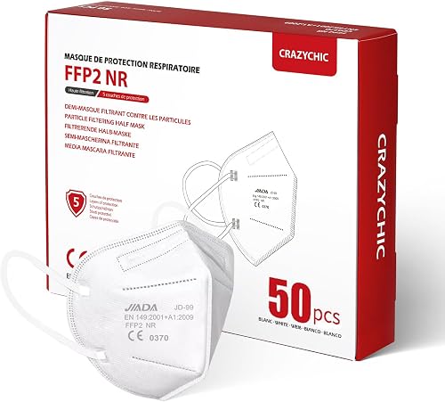 Masque FFP2 NR Blanc Certifié Norme CE EN149 CRAZYCHIC
