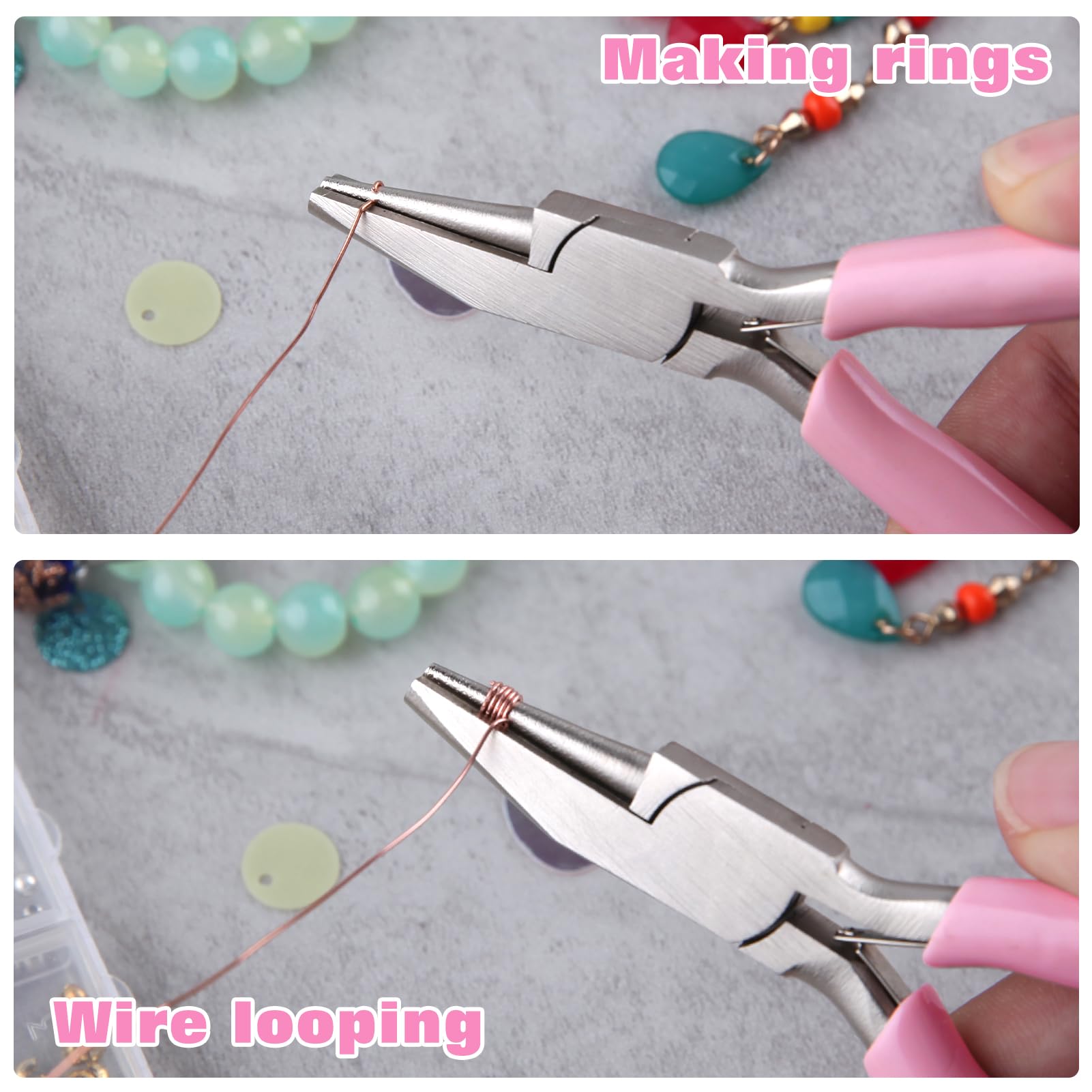 INJOYTEC Mini Round Concave Pliers Jewelry Making Pliers Wire Bending for Making Wire Loops Bending Wire, Wrapped Wire Loops - Image 3
