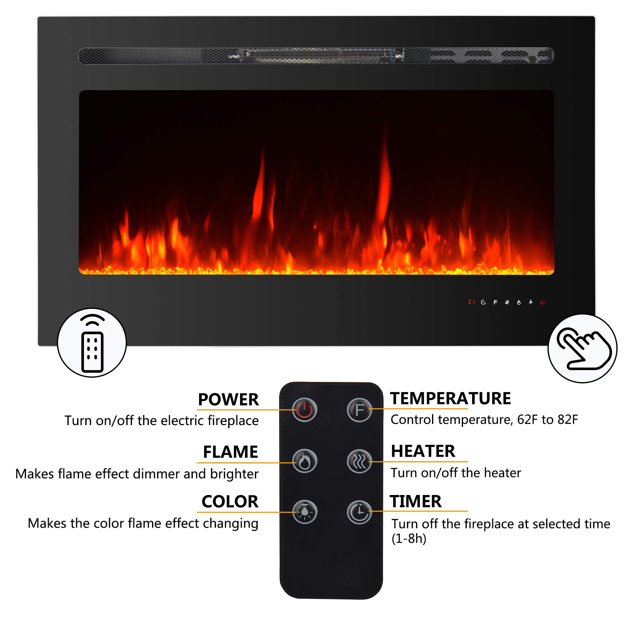 Buy PAOLFOX Electric Fireplace Inserts,36 inch Electric Fireplace