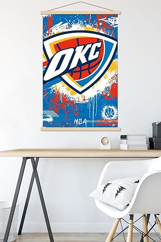 Miniatura 5 de Trends International NBA Oklahoma City Thunder - Póster de pared con logotipo Maximalist 23 con marco magnético