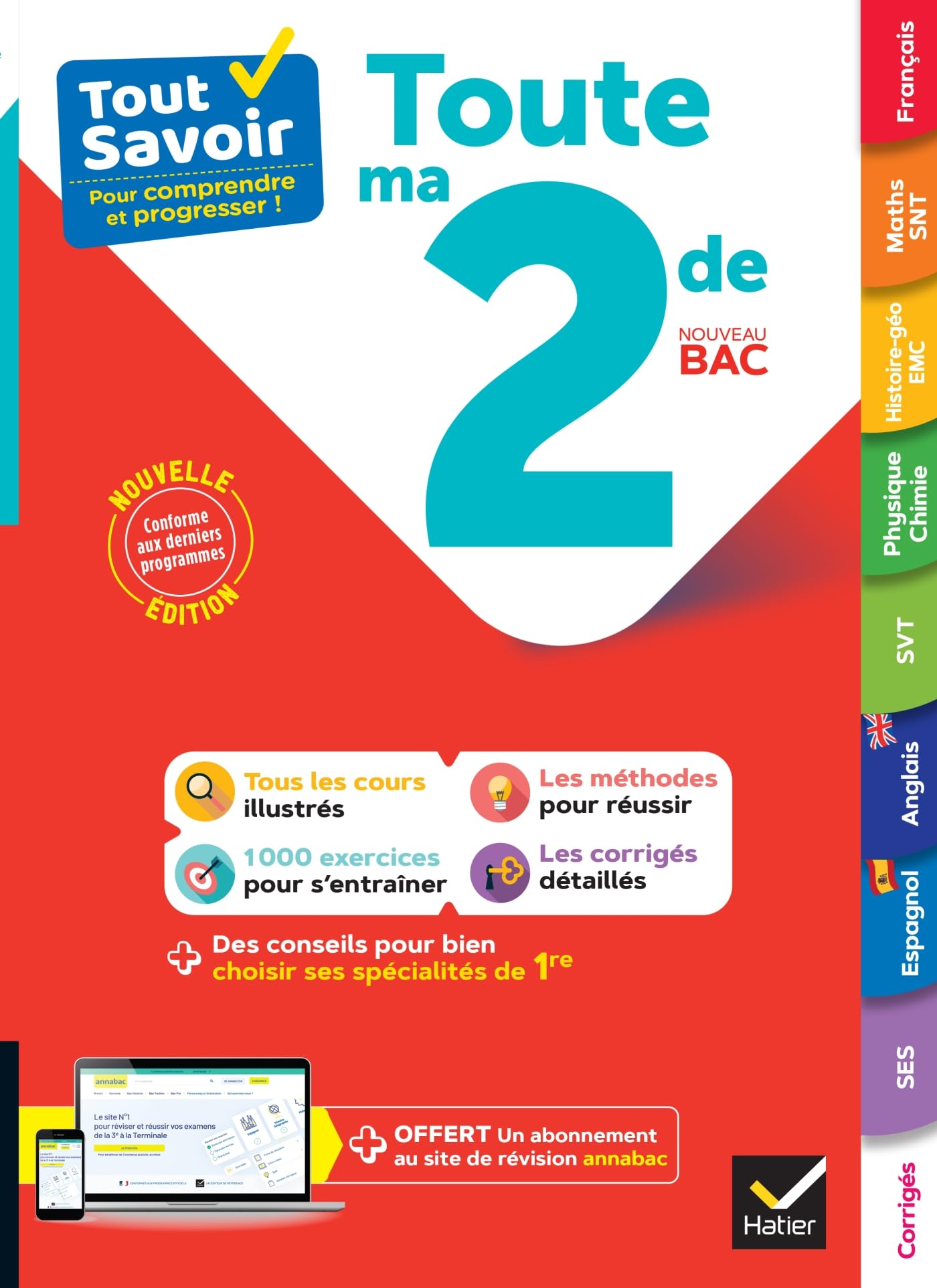 Tout savoir 2de 2025-2026 (toutes les matières): tout-en-un (cours, méthodes & exos corrigés)