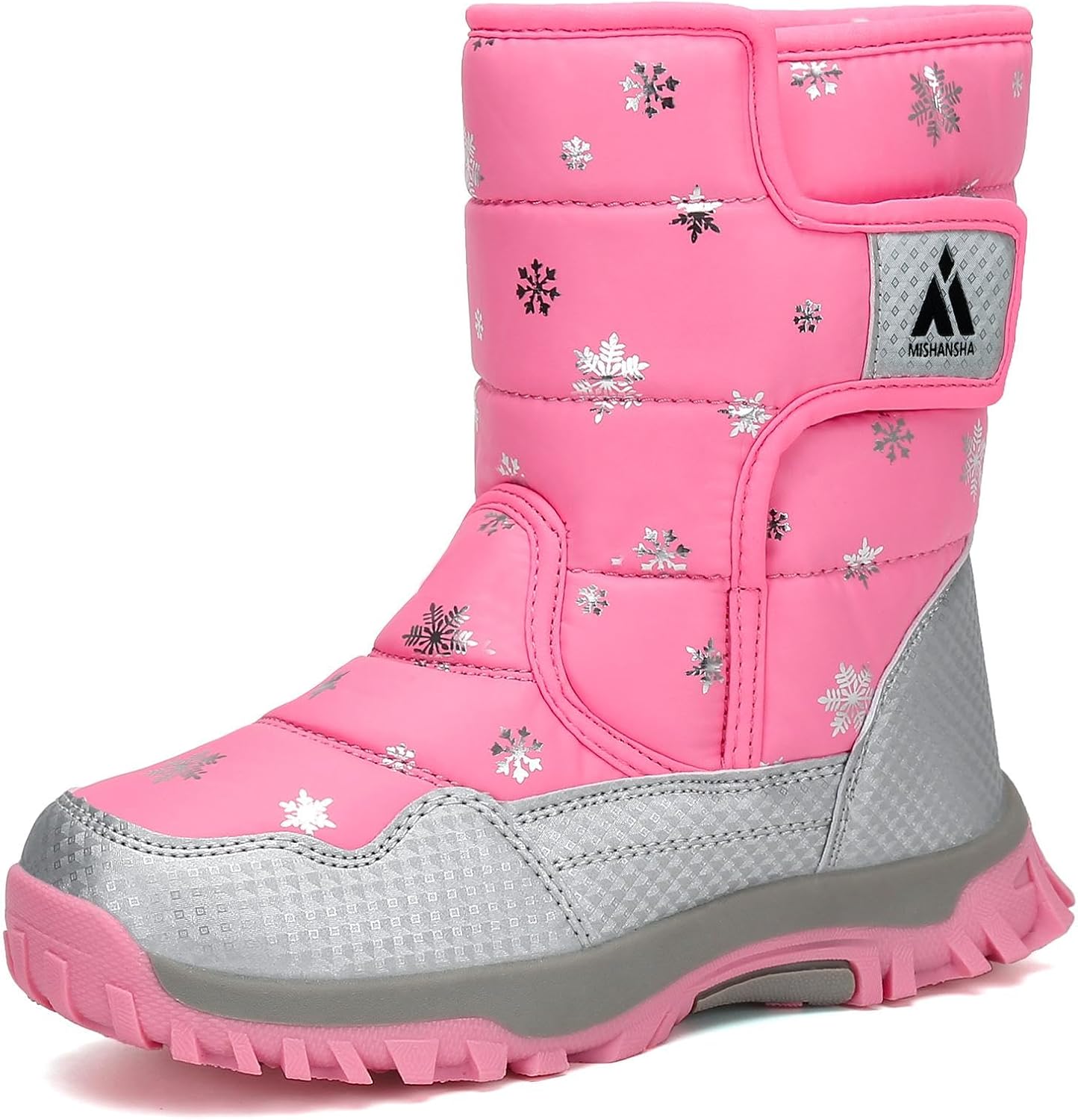 Mishansha Winterlaarzen voor Meisjes Jongens Sneeuwlaarzen Warm Binnenvoering Snowboots Antislip Outdoor Sneeuw Kinderen, Paars, 37 EU