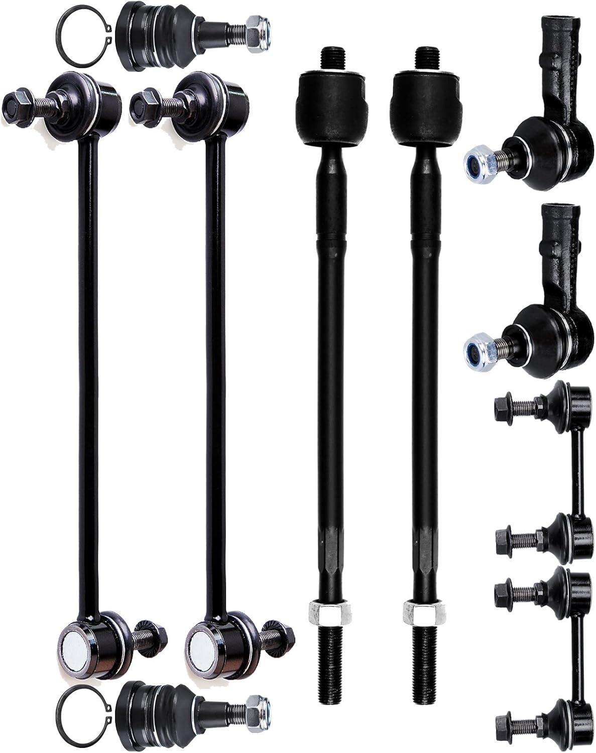 SCITOO 10pcs Suspension Kit For 2006-2012 For Mitsubishi Eclipse 2004-2011 Galant - With Suspension Parts Lower Ball Joint Sway Bar End Link Inner Outer Tie Rod End