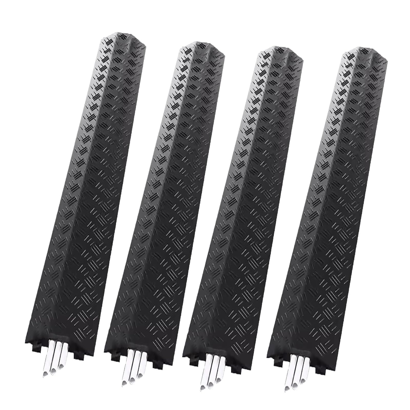 Pasacables para Suelo, 4 Piezas, Rampas Protectoras de Cables, Capacidad de Carga de 1000kg, Tope de Velocidad, Cubierta Protectora para Cable de Manguera(Black)