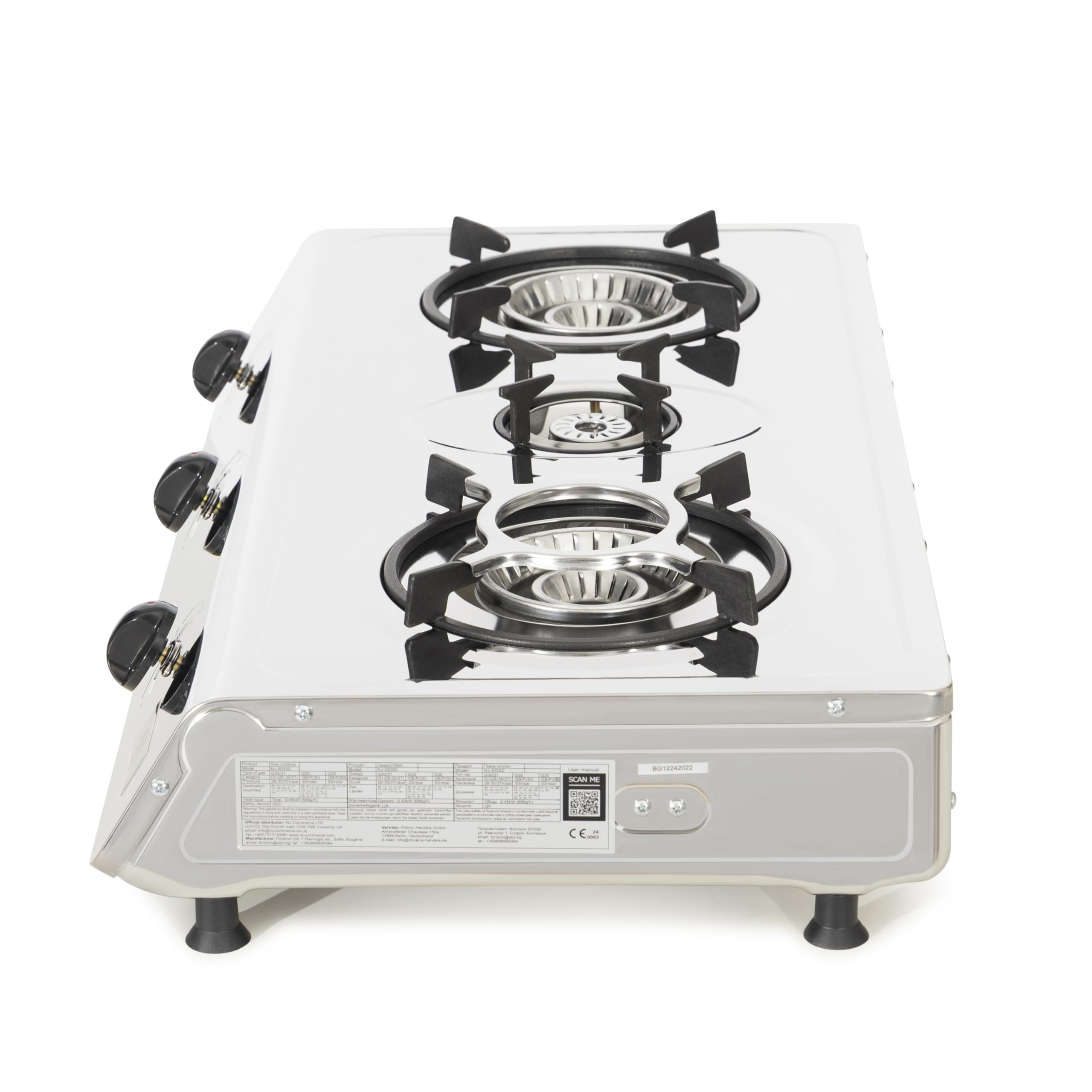 Fornello a gas per interni NJ-3SD - 3 fuochi GPL fornello portatile piano cottura