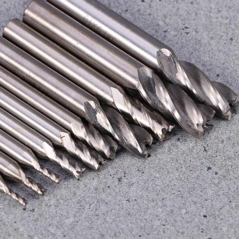 Jeu De 10 Fraises À Manche Droit En Acier Rapide 4 Flûtes Fraises À Bout Carré Pour Fraiseuse Coupe Haute Vitesse Diamètres 2-10 Mm Outils De Fraisage Cnc Pour Aluminium Bois Acier