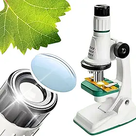 Kit microscopio infantil optico com led para criança brinquedo educativo educacional pedagógico presente para crianças 5 anos menino menina conjunto ferramentas bisturi pinça espatula laminas acrilico