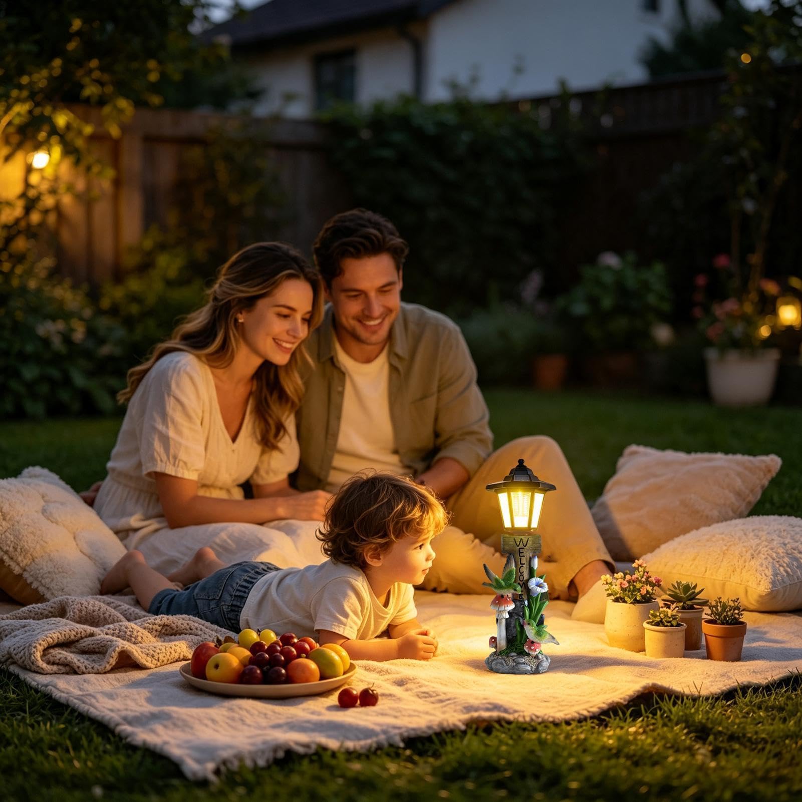 Las Estatuas Solares de Jardín Figura de Resina Resistente a la Intemperie | Estatua solar LED Para Balcón, Porche, Patio, Jardín, Pasillo, Patio Trasero,