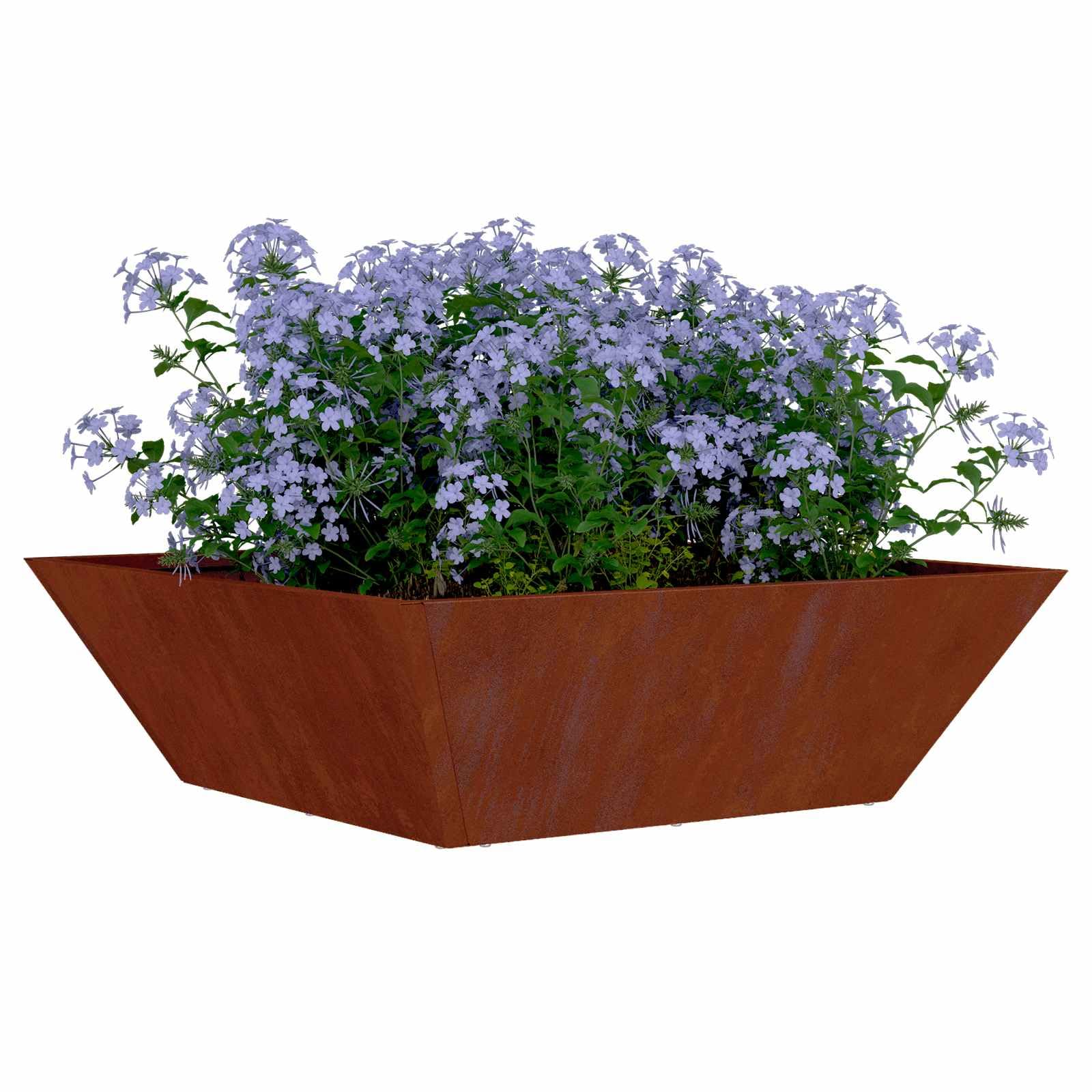 vidaXL Garden Planter Rusty 50 x 50 x 15 cm Weathering Steel, Garden and Terrace, Modern Trapezoidal Decor, Durable Metal Planter, Outdoor Plant Holder, Minimalist Display