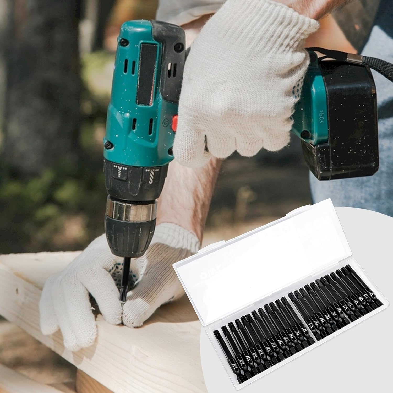 T25 Torx Bits (24 Pack - 2 Inch Impact Grade) 6 Point Torx Star Bit with Hex Shank - Hardened CRM Steel Alloy - Case Included