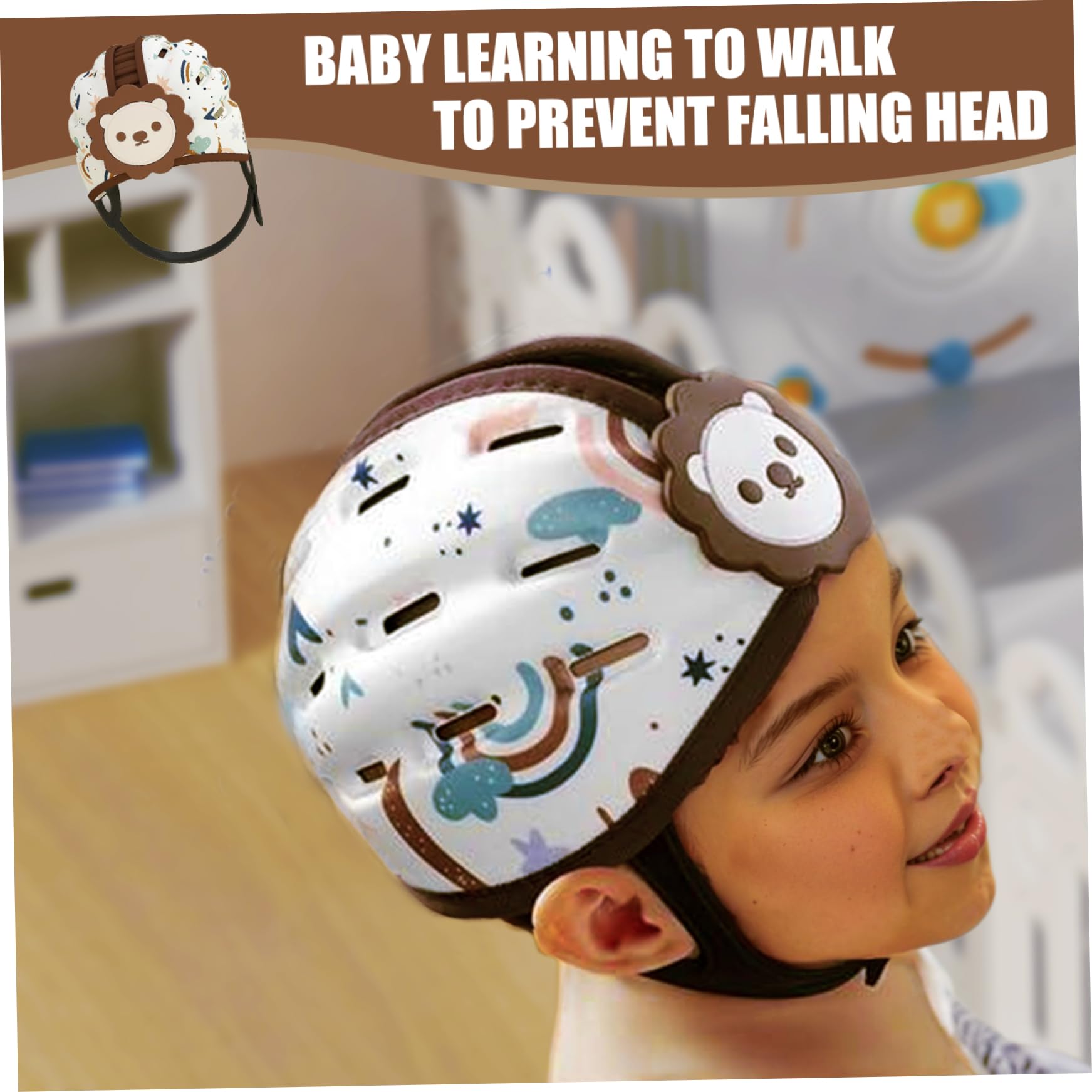 Casco de bebé para Gatear Sin Golpes Protector de Cabeza de bebé Ligero para Caminar Casco de Seguridad con cojín Suave, Transpirable y Ajustable para niños pequeños de 6 a 24 Meses.