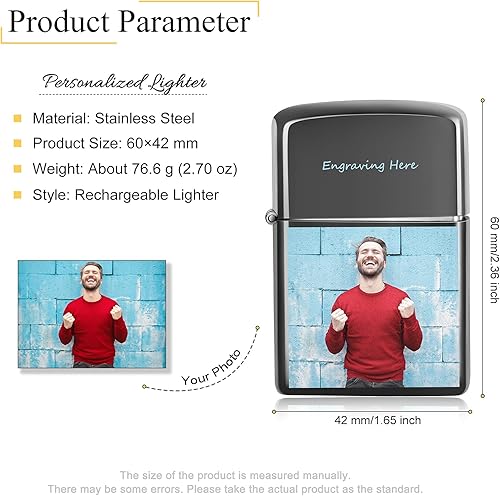 Miniatura 2 de Encendedor de arco eléctrico personalizado, recargable por USB personalizado con nombre, fechamensaje grabado, perfecto para padre, novio u